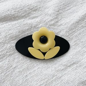 Yellow flower barrette hair clip
